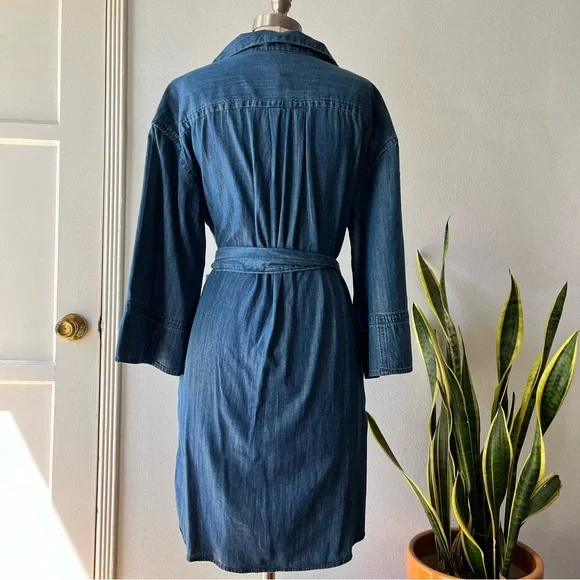 NWT•Pull-On Blue Denim Kimono Dress•Sz L - Picture 3 of 9